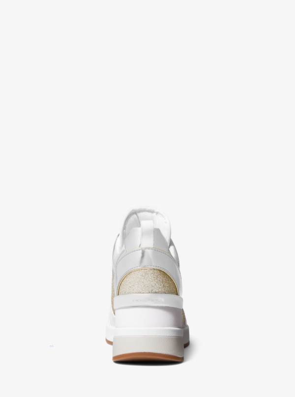 Damske Tenisky Michael Kors Georgie Mixed-Media Zlate - Topanky Michael Kors Outlet | VASLZ-9814